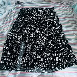 Charlotte Russe Black and White Pencil Midi Skirt with Slit